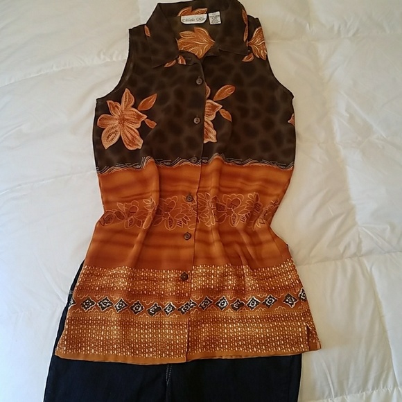 Marla Kim sleeveless blouse sz sm - Picture 1 of 5